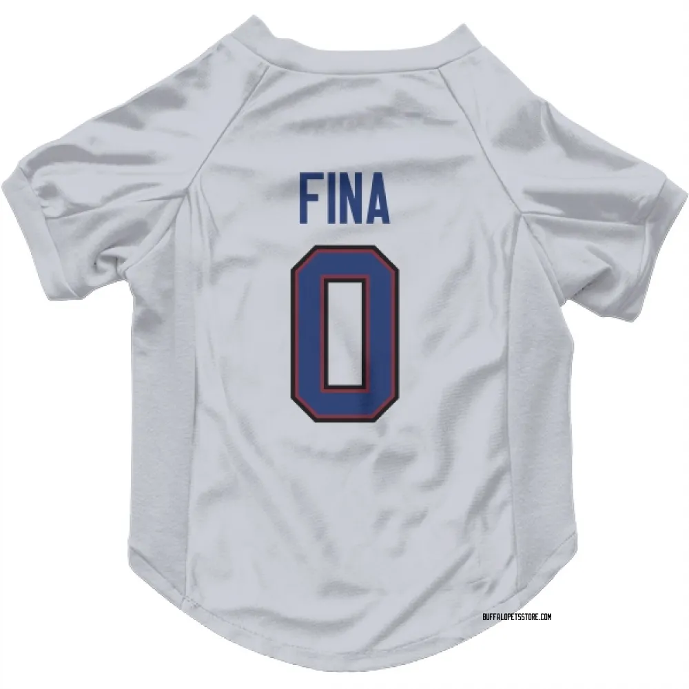 Buffalo Bills Bruno Fina White Pet Jersey for Dog & Cat
