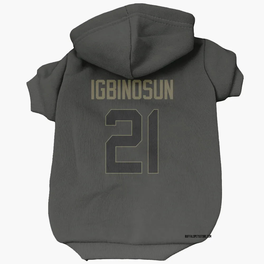 Buffalo Bills Davison Igbinosun Black Service Pet Hoodie for Dog & Cat