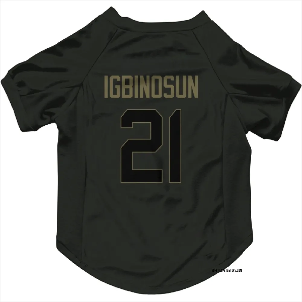 Buffalo Bills Davison Igbinosun Black Service Pet Jersey for Dog & Cat