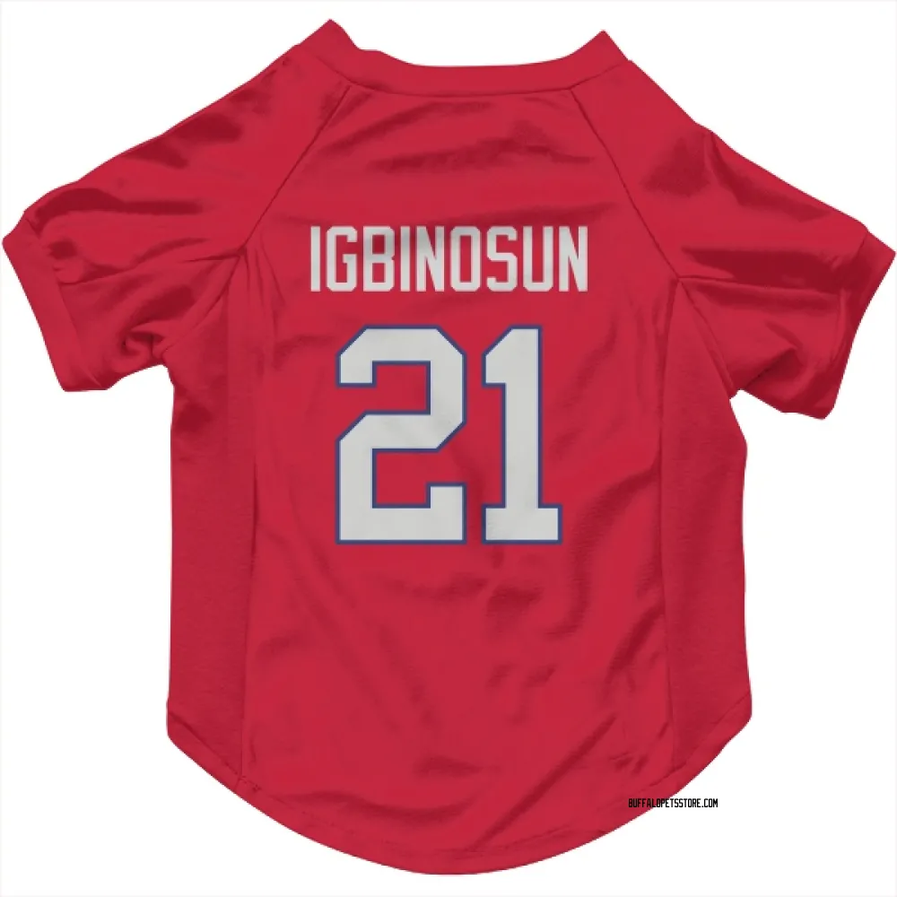 Buffalo Bills Davison Igbinosun Red Pet Jersey for Dog & Cat