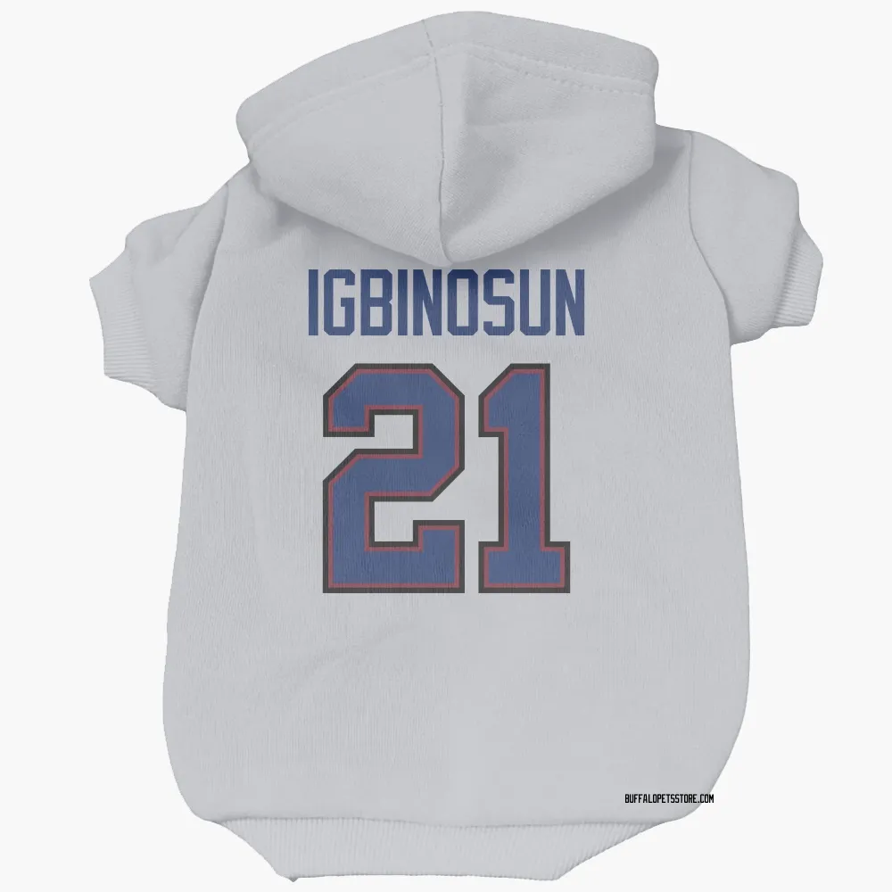 Buffalo Bills Davison Igbinosun White Pet Hoodie for Dog & Cat