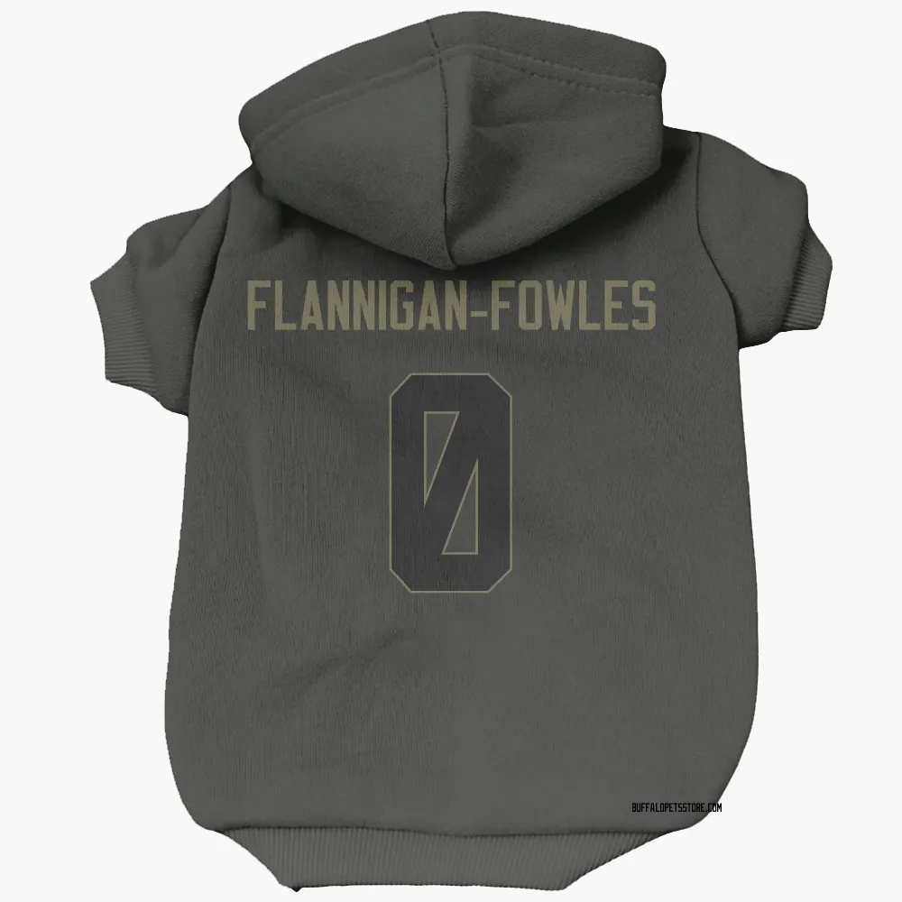 Buffalo Bills Demetrius Flannigan-Fowles Black Service Pet Hoodie for Dog & Cat