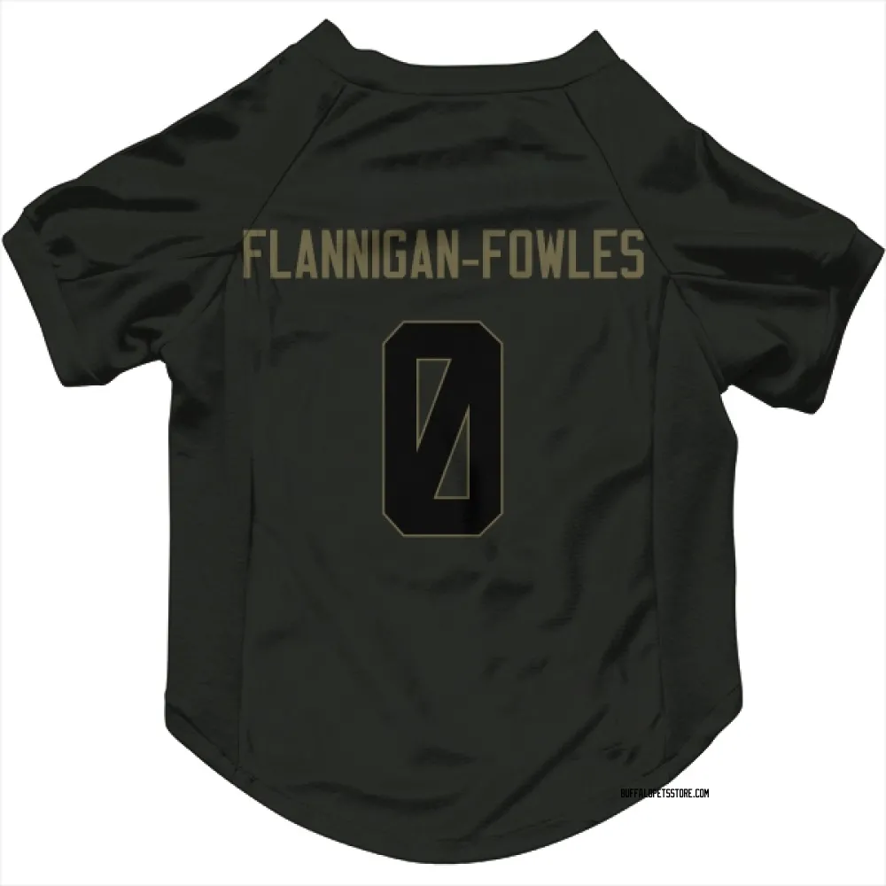 Buffalo Bills Demetrius Flannigan-Fowles Black Service Pet Jersey for Dog & Cat