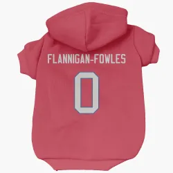 Buffalo Bills Demetrius Flannigan-Fowles Red Pet Hoodie for Dog & Cat