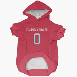 Buffalo Bills Demetrius Flannigan-Fowles Red Pet Hoodie for Dog & Cat
