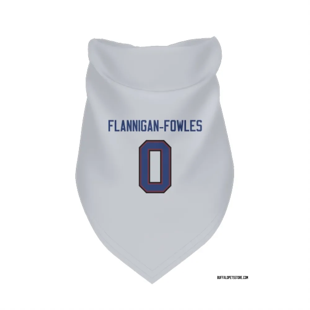 Buffalo Bills Demetrius Flannigan-Fowles White Pet Bandana for Dog & Cat