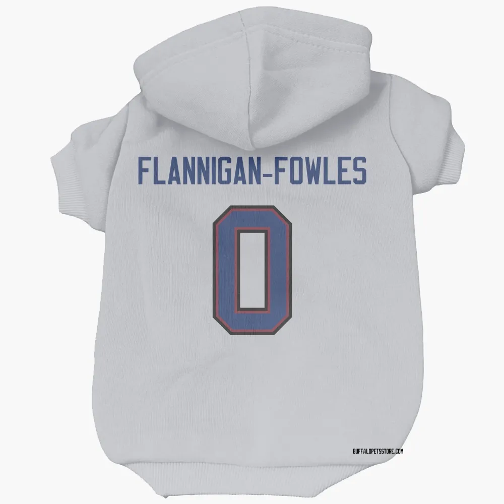 Buffalo Bills Demetrius Flannigan-Fowles White Pet Hoodie for Dog & Cat