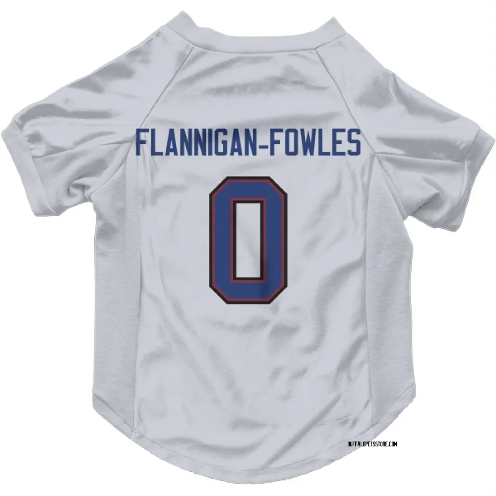 Buffalo Bills Demetrius Flannigan-Fowles White Pet Jersey for Dog & Cat