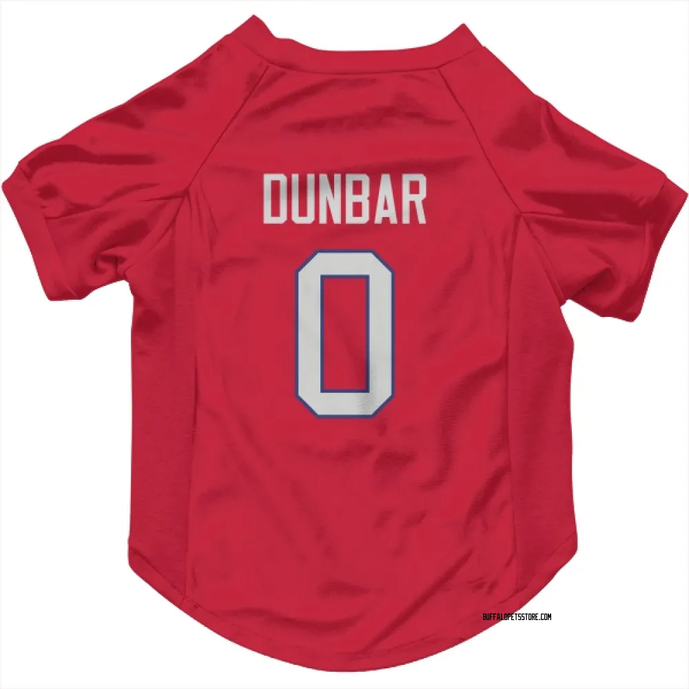 Buffalo Bills Jordan Dunbar Red Pet Jersey for Dog & Cat