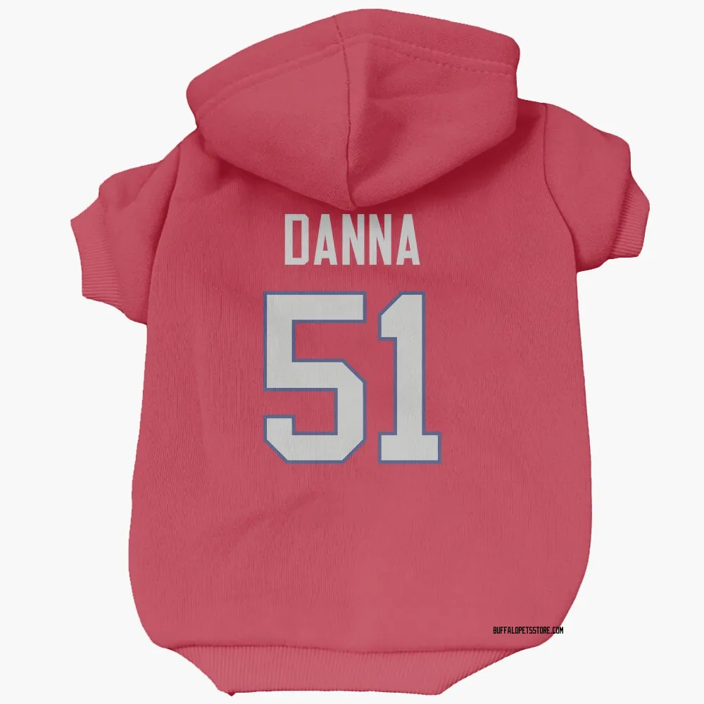 Buffalo Bills Mike Danna Red Pet Hoodie for Dog & Cat