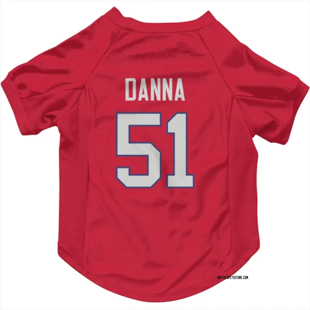 Buffalo Bills Mike Danna Red Pet Jersey for Dog & Cat
