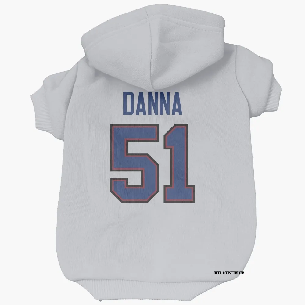 Buffalo Bills Mike Danna White Pet Hoodie for Dog & Cat