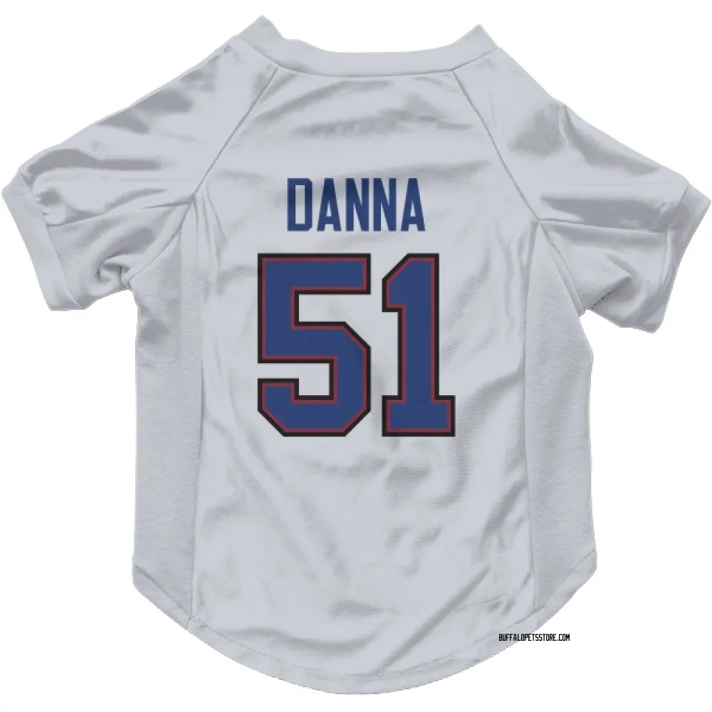 Buffalo Bills Mike Danna White Pet Jersey for Dog & Cat
