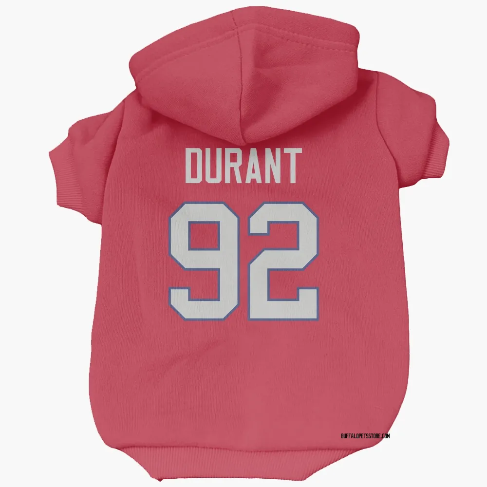 Buffalo Bills Zane Durant Red Pet Hoodie for Dog & Cat