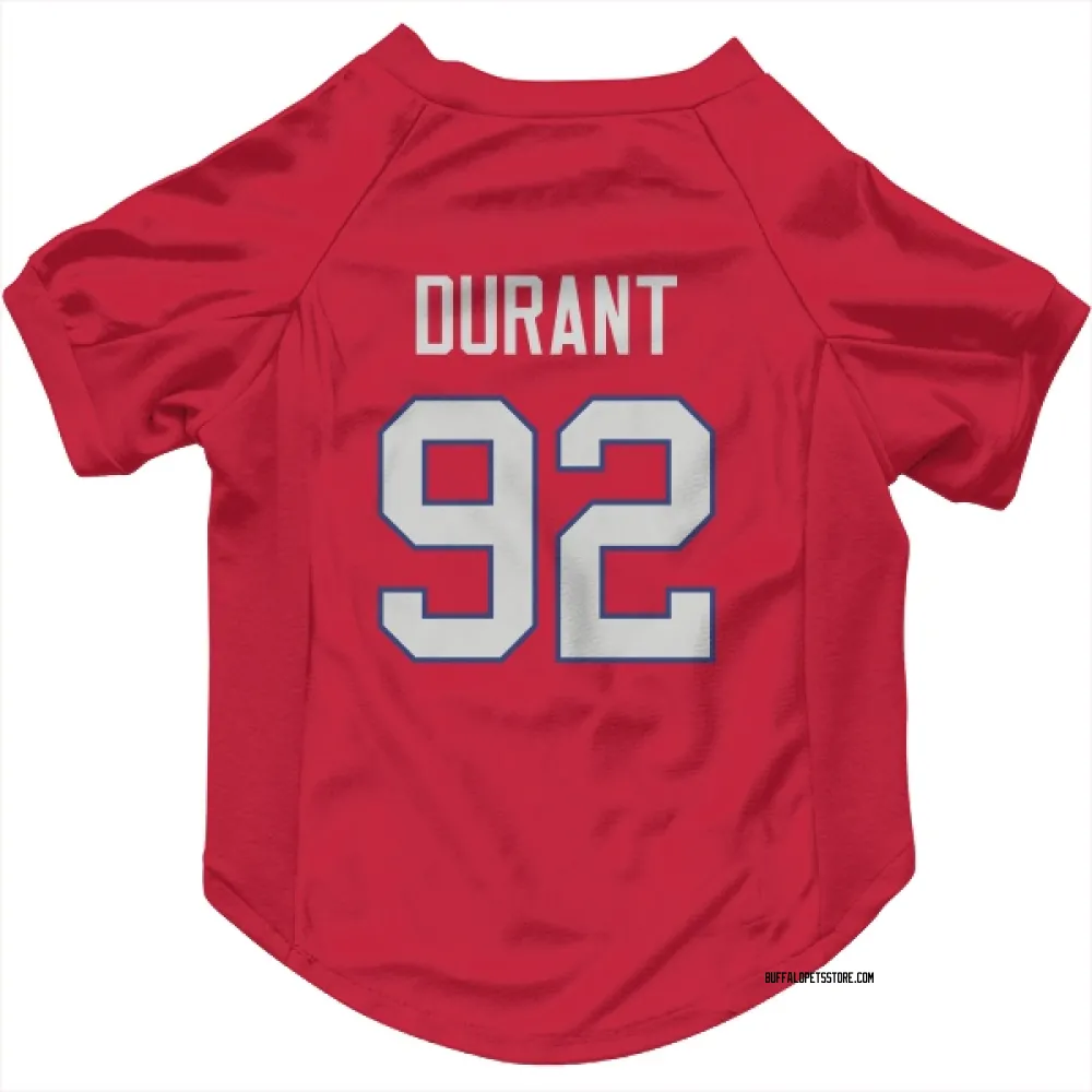 Buffalo Bills Zane Durant Red Pet Jersey for Dog & Cat